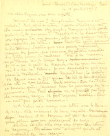 Lettre d’Albert Ferland à son épouse et à ses enfants.