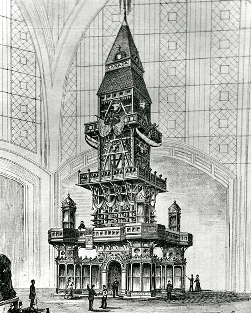 Étalage du Canada à l'Exposition de Paris de 1889.