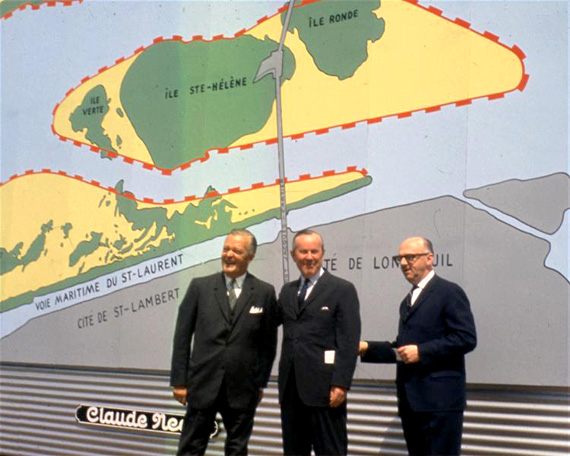 Inauguration des travaux pour la création des îles de l'Expo.