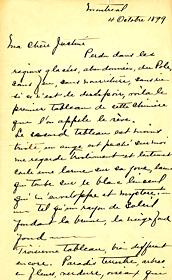 Lettre de Louis de Gaspé Beaubien à Justine Lacoste