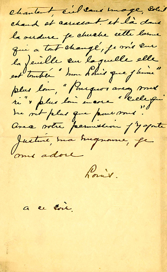 Lettre de Louis de Gaspé Beaubien à Justine Lacoste