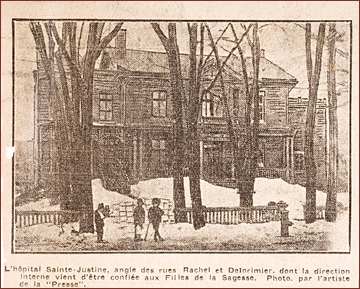 L'hpital Sainte-Justine, angle des rues Rachel et Delorimier