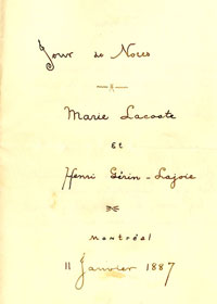 Poème en acrostiche de Benjamin Sulte, oncle d'Henri Gérin-Lajoie.
