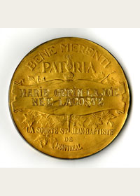Médaille de vermeil Bene Merenti de Patria - revers