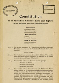 Constitution de la Fédération Nationale Saint Jean-Baptiste