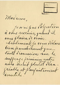 Lettre de Mgr Paul-Eugène Roy à Marie Gérin-Lajoie, p.1