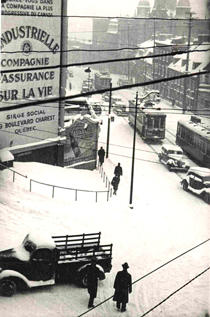 Le tramway et l'hiver des annes 1940.