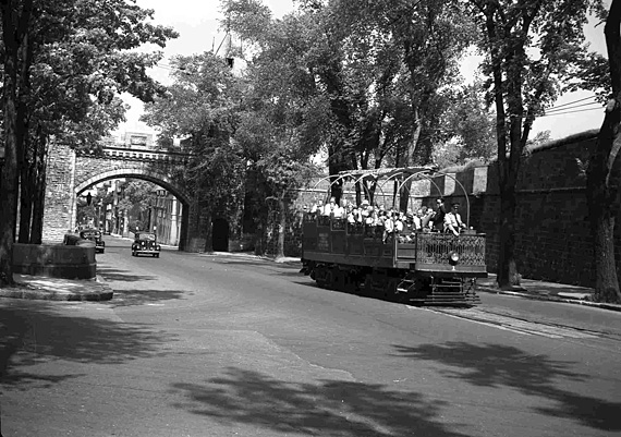 Passage du tramway-observatoire sur la Grande Alle.