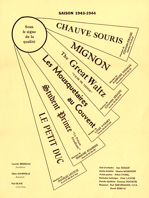 Prospectus de la saison 1943-1944 