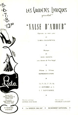 Premire page du programme Valse d'amour